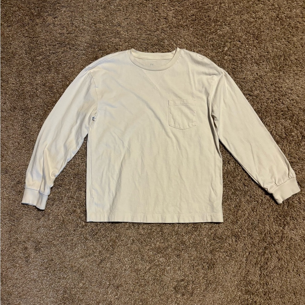 Boy’s Gap Kids Organically Grown Cotton Pocket Tee Beige Size L